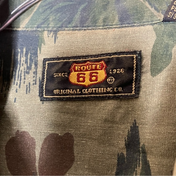 Route 66 | Men's 100% Cotton Tropical Camo Short Sleeve Button Shirt L - Picture 4 of 6